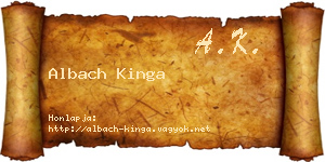 Albach Kinga névjegykártya